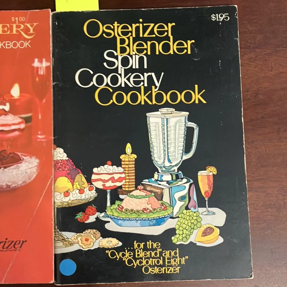 Set of 2 Vintage 1969 & 1970 Osterizer Blender Spin Cookery Cookbooks